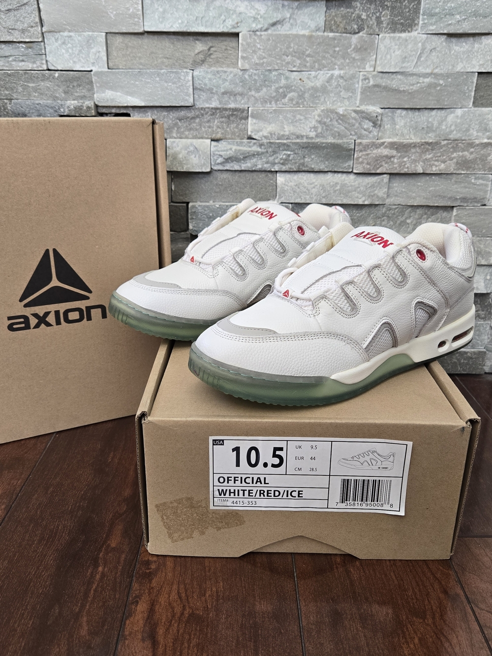 Axion Official Men’s Sneakers - White/Red/Ice SIZE 10.5